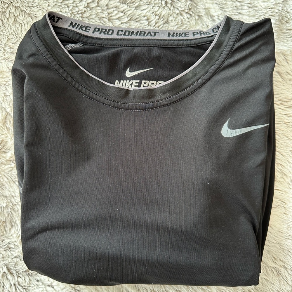 Nike Pro Combat Black DriFit Long Sleeve Shirt - XL
